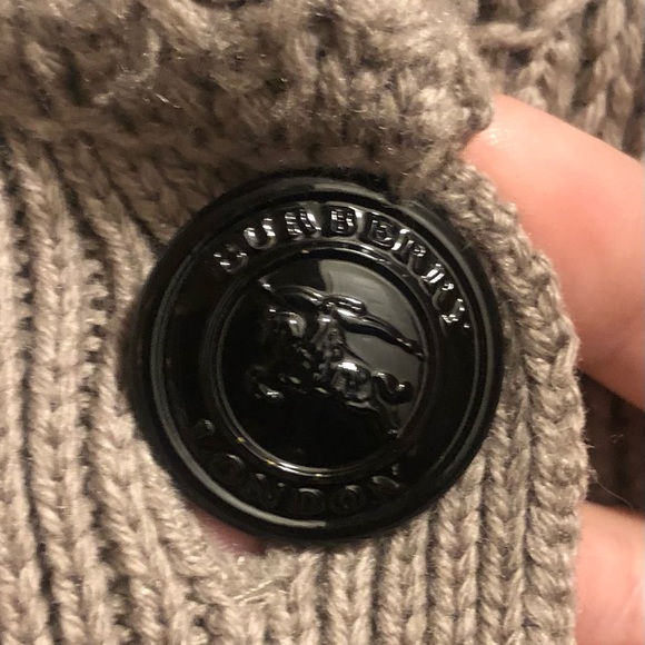SOLD!! Burberry wool cashmere blend belted sweater cardigan L - Picture 10 of 12